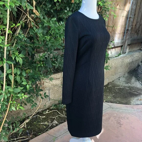 NWT Betsy Johnson Black Long Sleeve Aztec Sheath Dress 4 - Picture 3 of 11